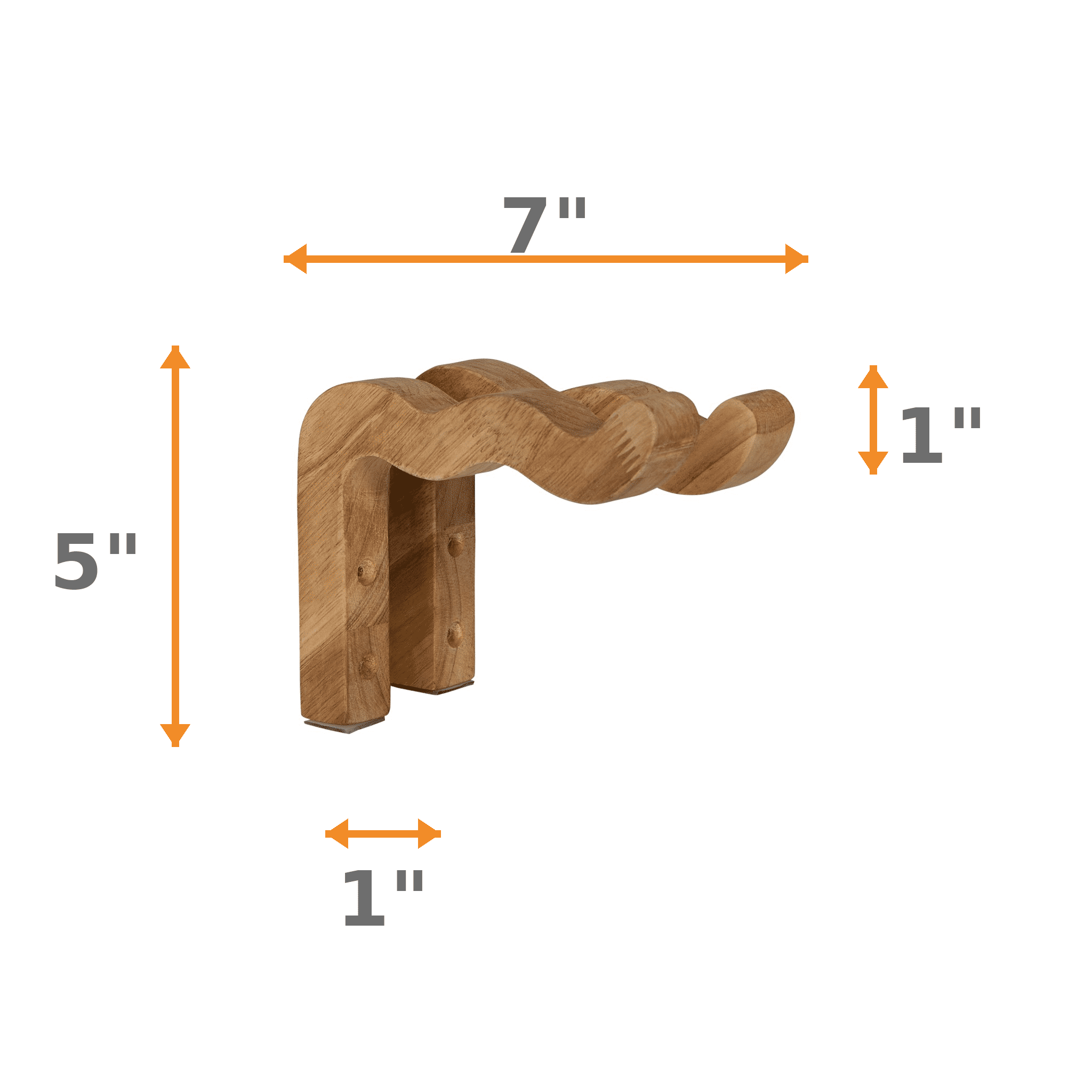 Backyard Expressions Decorative Wave Acacia Wood Plant Hanger Hook – Handcrafted Wall Bracket for Hanging Planters, Wind Chimes & Lanterns – Indoor/Outdoor, 15 lb Capacity