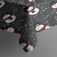 thumbnail image 3 of Black Christmas Snowman Pattern Rectangle Tablecloth 60"x84",Waterproof Polyester Rectangle Table Cloth, Wipeable Spillproof Polyester Tablecloth for Dining, Camping, Indoor and Outdoor, 3 of 5