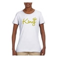 thumbnail image 2 of Wild Bobby, King Gold Script, Pop Culture, Women Graphic Tee, White, Large, 2 of 4