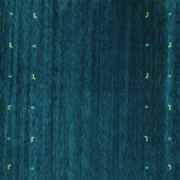 Ahgly Company Indoor Square Abstract Turquoise Blue Contemporary Area Rugs, 4' Square