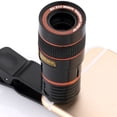 thumbnail image 3 of Lente telescópica monocular 8X, teleobjetivo para teléfono, zoom para teléfono móvil, lente de enfoque largo con clip para teléfono inteligente., 3 of 6
