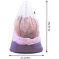 thumbnail image 2 of Mesh Laundry Bag Heavy Duty Drawstring Bag, Factories, College, Dorm, Travel and Apartment Dwellers, 24 x 36 Inches, 2 Pack, White, 2 of 5