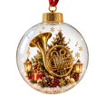 thumbnail image 2 of Clear Christmas Ball Ornament Musical Instrument Mini Winter Scene Glowing LED Hanging Bauble Festive Holiday Keepsake Decoration Gift for Xmas Tree Home Party, 2 of 4