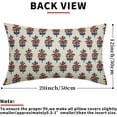 thumbnail image 4 of Navy Blue Orange Floral Lumbar Pillow Covers 12x20 Set of 2 Fall Colored Flower Leaves Print Rectangle Decorative Throw Pillow Cases Outdoor Farmhouse Decoration for Sofa Couch Bed, 4 of 6