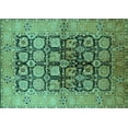 thumbnail image 1 of Ahgly Company Machine Washable Indoor Rectangle Oriental Turquoise Blue Industrial Area Rugs, 2' x 5', 1 of 4