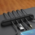 thumbnail image 4 of Enrollador De Cable De Silicona Para Gestión De Cables, Organizador De Cable De Enrollador USB, Cable De Datos De Cable De Cargador Para Cable De Auriculares Cable De Varios Cergrey 3 clips, 4 of 8