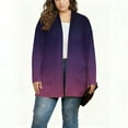 thumbnail image 4 of Dasayo Long Women's Coats Fall Purple Open Front Casual Gradient Color Cardigan Shackets for Women 2025 XXXXXL, 4 of 5
