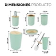 thumbnail image 2 of Juego de 6 Piezas para Baño | Set de Accesorios de Plastico Para Baño | Kit de 6 pzas Modernos para Baño | Accesorios de Bambu, 2 of 4