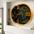 thumbnail image 5 of THE GEARS CLOCK Wall Clock with Real Moving Gears PO-LI_ 27 in Round WOOD-BLACK, 5 of 17