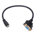 thumbnail image 1 of Mini vers VGA Connecteur M/F Adaptateur Câble Convertisseur 0,1 Pieds, 1 of 8
