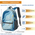 thumbnail image 3 of Blue and Gold Marble Pattern 17" Waterproof Oxford School Backpacks for Teens, S-Shape Padded Straps, for School, Travel, Hiking, Camping, 3 of 5