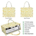 thumbnail image 2 of Large Capacity Tote Bag,Yellow Lemon Fruit Slices White Pattern Handbag Fashion Luxury Tote Bag,15.7"x13"x 5.1" Inches,Laptop Compatible, 2 of 6