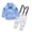 15#Dark Blue, variant on Toddler Boys Suspender Gentleman Suit Wedding Ring Bearer Outfit Solid Long Sleeve Button Shirts Plaid Bow Tie Suspender Long Pants