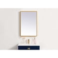 thumbnail image 3 of Elegant Decor Pier 20x30 inch LED mirror with adjustable color temperature 3000K/4200K/6400K in brass, 3 of 13