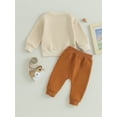 thumbnail image 4 of Faithtur Toddler Boys 2PCS Pants Sets Long Sleeve Letter Print Sweatshirt Tops and Drawstring Pants Sets, 4 of 9