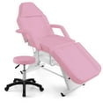thumbnail image 1 of Costway Lit de Massage 72 Pouces avec Tabouret Hydraulique, Dossier Réglable et Bacs de Rangement pour Bas de Contention, Rose, 1 of 10
