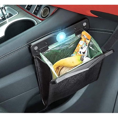 Car Trash Bag, Superior Pu Leather With Led Light And Magnet Closure ...