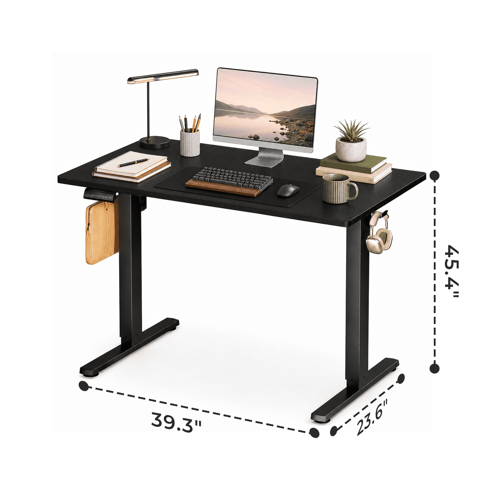 Alvantor Standing Desk, 28.7''- 48'' Height Electric Height Adjustable Home Office Desk with 3 Memory Presets, Sit and Stand Up, T-Shaped Frame