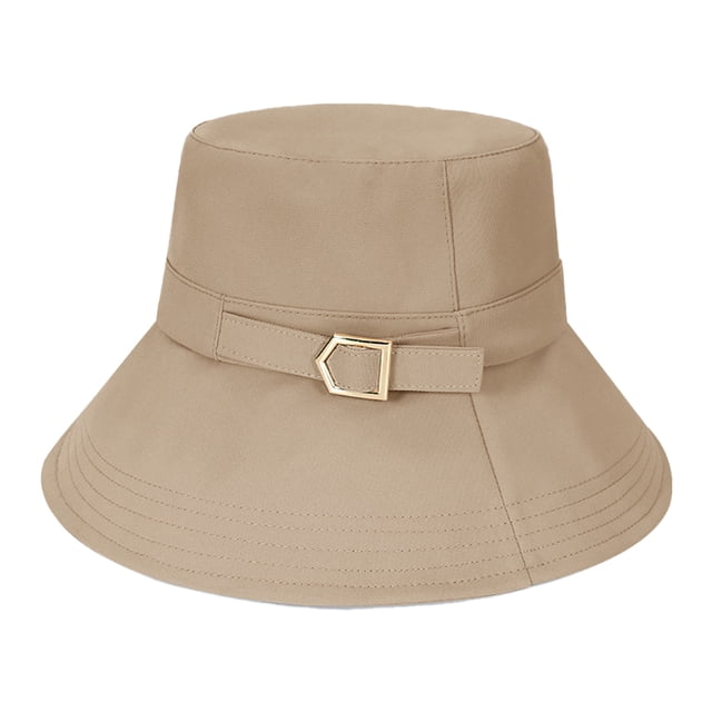 Sombrero de pescador ajustable de color caqui, sencillo, con circunferencia de 55 a 60 cm, para mujer, para cubrir el rostro y el sol