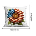 thumbnail image 3 of Funda de cojín de girasol | Funda de cojín de lino de 45 x 45 cm | Tejido suave y transpirable | Funda de cojín decorativa de doble cara con el Día de la Independencia | Decoración para sofá o sofá, 3 of 5