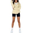 thumbnail image 1 of Veste Décontractée à Capuche pour Femmes Manches Longues Zip Couleur Unie avec Poches Chandail en Molleton d'Automne, 1 of 6