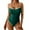 Green, variant on Tsesme One Piece Swimsuit for Women Slimming Bathing Suit Color Block Spaghetti Strap High Cut Swimwear