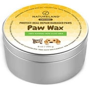 [8 OZ] Natureland Organic Paw Wax for Dogs and Cats, Jumbo Pack, Natural Outdoor Protection to Heal, Repair, and Protect Dry, Chapped, or Rough Pads, Helps Protects Paws on Snow, Sand, or Dirt