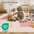 thumbnail image 1 of ODIKA 4'x6' Pink Soft Modern Abstract Design Washable Area Rug Minimalist Botanical Shapes with Retro Flair Non-Slip, Chair-Friendly, Flatwoven for Home Office, Under Desk, 1 of 4