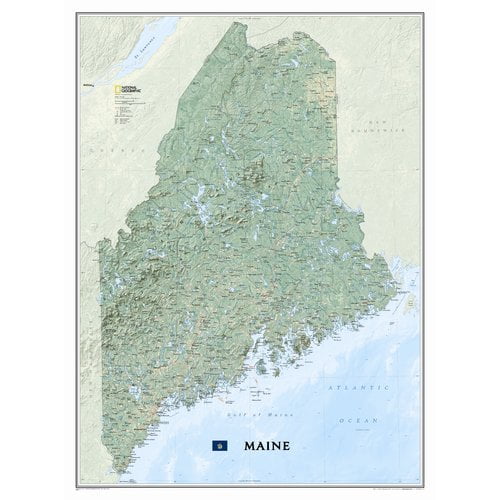 National Geographic Maps Maine State Wall Map