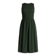 thumbnail image 5 of Time and Tru Women's Plus Sleeveless Smocked Midi Dress, Size XS-4X, 5 of 5