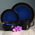 thumbnail image 2 of Gibson Elite Bella Galleria 16 Piece Reactive Glaze Dinnerware Set, Blue, 2 of 5