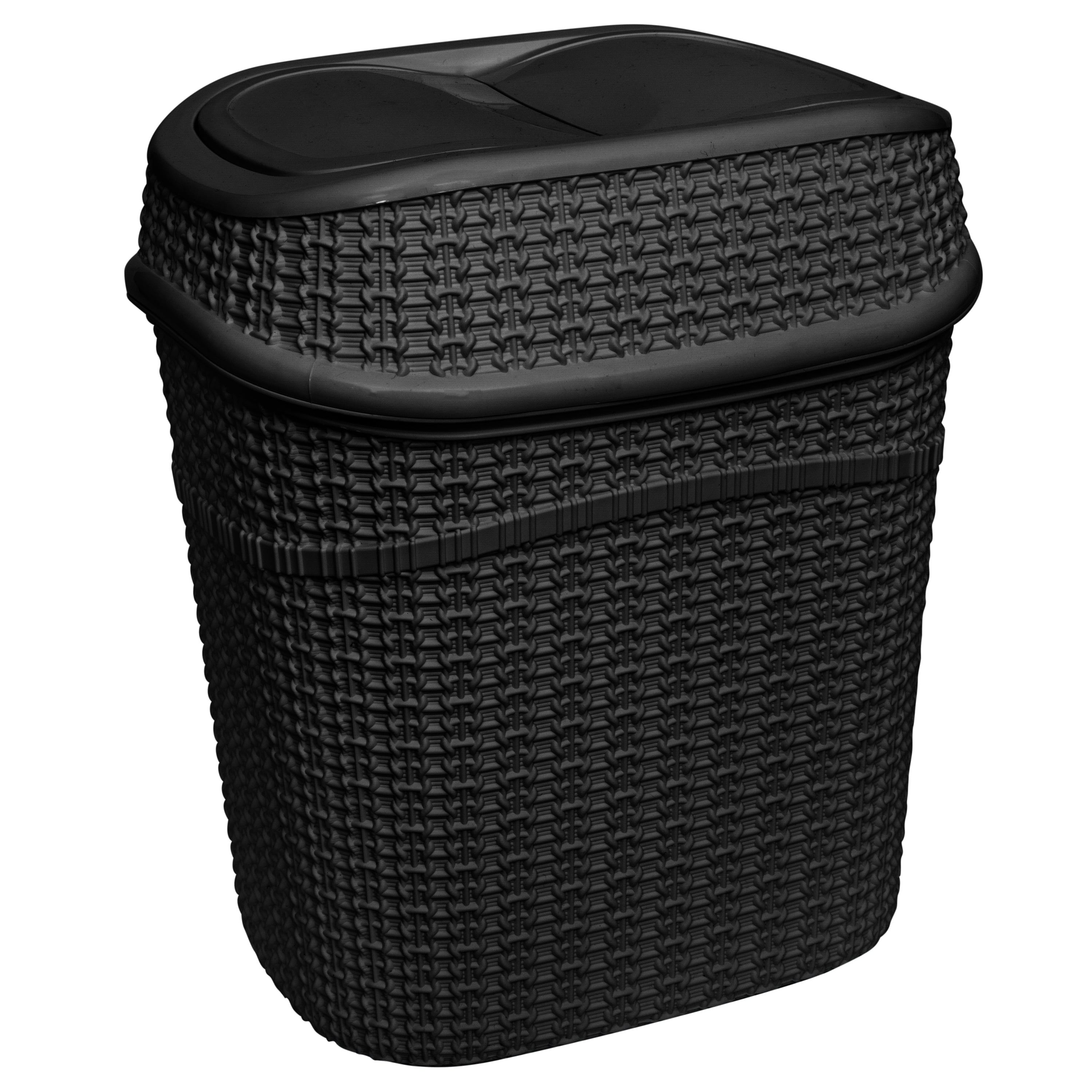 Bath Bliss Sailor Knot Toilet Brush, Holder, and Trash Can Set in Matte Black
