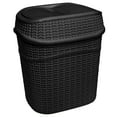 thumbnail image 3 of Bath Bliss 2 Pack 9.5 Liter Plastic Sailor Knot Swing Top Waste Bin in Matte Black, 3 of 6