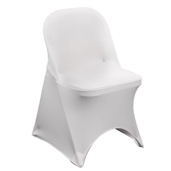 YOUR CHAIR COVERS - 50 Pack Stretch Spandex Folding Chair Cover White