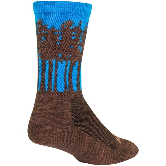 SockGuy Treeline Wool Socks - 6 inch, Brown/Blue, Large/X-Large