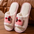 thumbnail image 6 of NexTorq Striped Dachshund Fuzzy Open Toe Slippers for Women Wide Large Size Slip On Indoor Bedroom House Slippers Soft Fluffy Comfort Womens Home Footwear, Pink, 7, 6 of 9