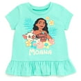 thumbnail image 3 of Disney Moana Floral Peplum T-Shirt and Bike Shorts Outfit Set Toddler to Big Kid, 3 of 5