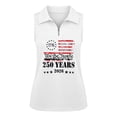 thumbnail image 4 of KHONTS Women's 250 Anniversary USA Tank Tops Patriotic America Graphic Quarter Zip Neck Shirt 250 Years USA Flag Sleeveless T-Shirt White XL, 4 of 4