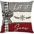 thumbnail image 3 of Set of 2 Christmas Decorative Throw Pillow Covers, Merry Bright & Let it Snow Pillow Cases for Home Living Room Sofa Couch Bed Decorations, 18 x 18 inches, 3 of 4