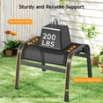 thumbnail image 5 of Dovov 2 Piece Outdoor Patio Ottoman, Portable Outdoor Foot Rest Stackable Ottoman Seat Metal Textilene Patio Footstools, Black, 5 of 11