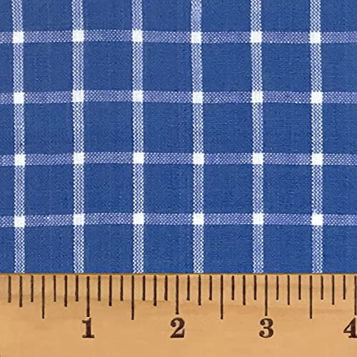 JCS Cottage Blue 6 Plaid Cotton Homespun Fabric by JCS - Sold by The Yard Sold by the Yard