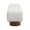 thumbnail image 6 of Christopher Knight Home Modern Mid-Century 64" Faux Fur Tufted Ottoman Bench, Faux Wood Legs, Beige, 6 of 7