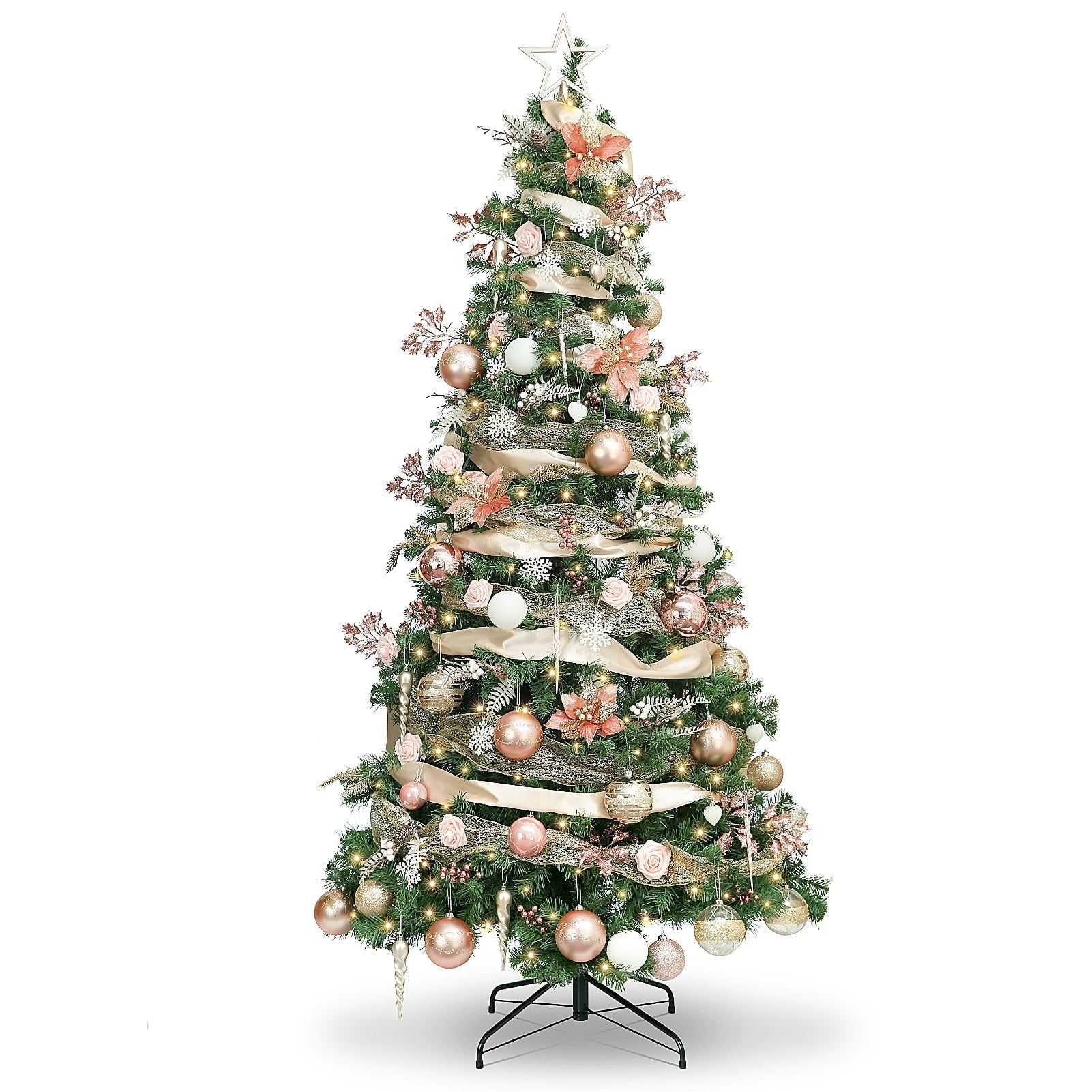 WBHome 7FT Decorated Artificial Christmas Tree with Ornaments and