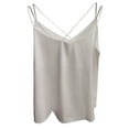 thumbnail image 5 of Beach Vacation Clothes for Women Cute Tops Women Silk Dip Tops 4 1 Crop Top Bra Top Clothes Shirts with Bra with Blouse Busty Warm Womens Silk Satin Camisole Tank V Neck Beige XL, 5 of 6