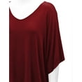 thumbnail image 3 of Made by Johnny Womens V-Neck Square Sleeves Oversized Loose Fit Top S WINE, 3 of 6