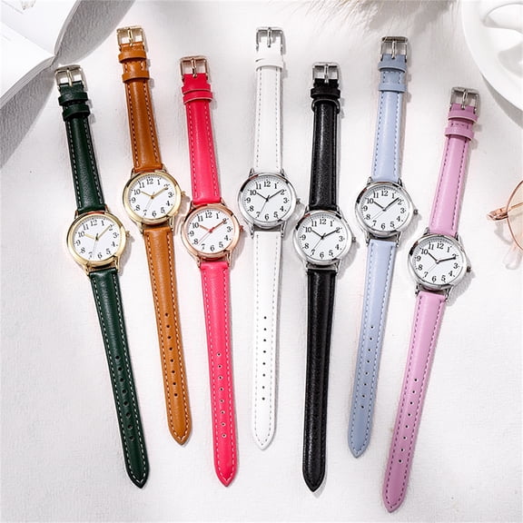Resicozy Watches for Women Classic Quartz Watch with Leather Strap Vintage Small Face Round Watches Birthday Gift for Ladies 2026 Red