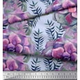 thumbnail image 3 of Soimoi Blue Velvet Fabric Leaves & Begonia Floral Print Sewing Fabric Yard 60 Inch Wide, 3 of 3