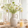 thumbnail image 3 of Ceramic Flower Vase Decor - 10 Inch Large White Rustic Table Flowers Vases Living Room Bedroom Plant Decorations Farmhouse Vintage for Kitchen Office Dining Desk House Women, 3 of 9
