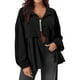 thumbnail image 1 of Chaquetas y abrigos casuales de manga larga sin capucha para mujer, moda informal, sueltos, con cuello empalmado y botones, chaquetas casuales de manga larga sin capucha, top de poliéster para mujer, 1 of 9