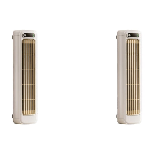 Ventilador Torre Portátil Escritorio 3 Velocidades Montaje en Pared Recargable (Beige)